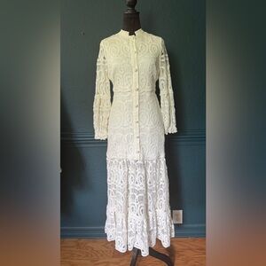Alexis Lace Embroidered maxi dress